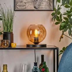 hofstein Koyoto Lampe à poser 20 cm Ambre, 1 lumière