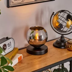 hofstein Koyoto Lampe à poser 15 cm Chrome, 1 lumière