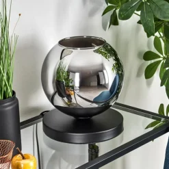 hofstein Koyoto Lampe à poser 20 cm Chrome, 1 lumière