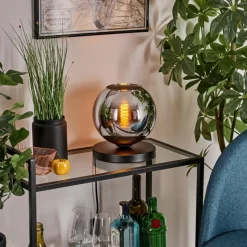 hofstein Koyoto Lampe à poser 20 cm Chrome, 1 lumière