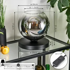 hofstein Koyoto Lampe à poser 20 cm Clair, Fumé, 1 lumière