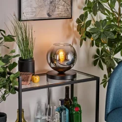 hofstein Koyoto Lampe à poser 20 cm Chrome, Clair, 1 lumière