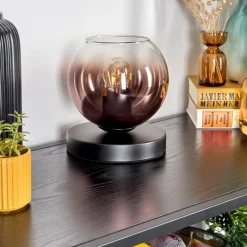 hofstein Koyoto Lampe à poser 15 cm Clair, Cuivré, 1 lumière