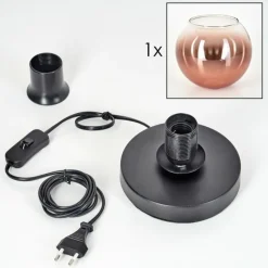 hofstein Koyoto Lampe à poser 15 cm Clair, Cuivré, 1 lumière