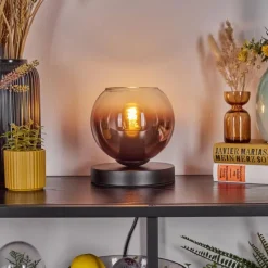 hofstein Koyoto Lampe à poser 15 cm Clair, Cuivré, 1 lumière