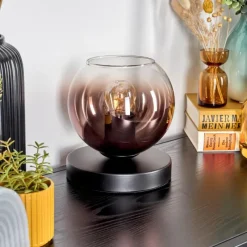 hofstein Koyoto Lampe à poser 15 cm Clair, Cuivré, 1 lumière