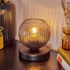 hofstein Koyoto Lampe à poser 15 cm Clair, Fumé, 1 lumière