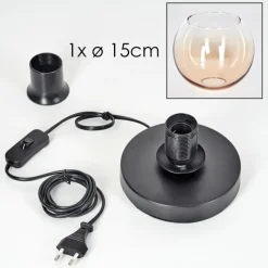 hofstein Koyoto Lampe à poser 15 cm Noir, 1 lumière