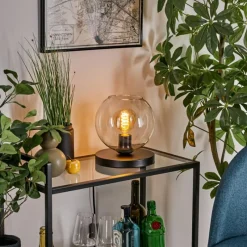 hofstein Koyoto Lampe à poser 20 cm Noir, 1 lumière