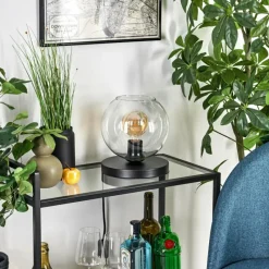 hofstein Koyoto Lampe à poser 20 cm Noir, 1 lumière