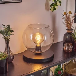 hofstein Koyoto Lampe à poser 25 cm Noir, 1 lumière