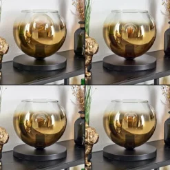 hofstein Koyoto Lampe à poser 25 cm Noir, 1 lumière