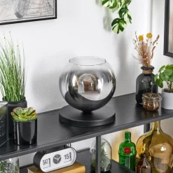 hofstein Koyoto Lampe à poser 25 cm Noir, 1 lumière