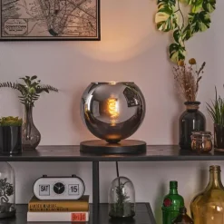 hofstein Koyoto Lampe à poser 25 cm Noir, 1 lumière