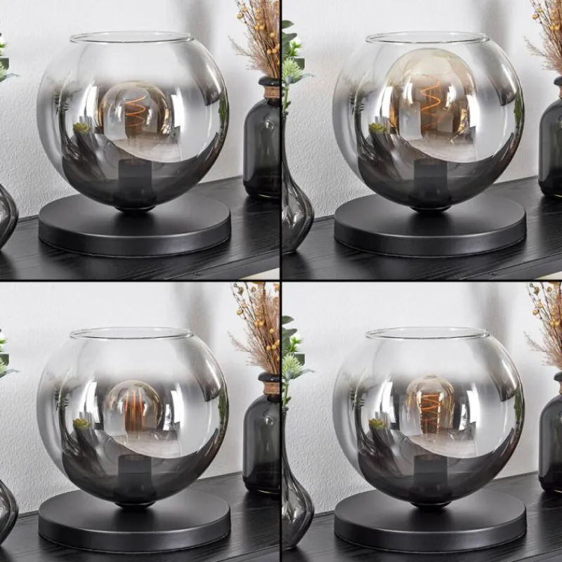 hofstein Koyoto Lampe à poser 25 cm Noir, 1 lumière