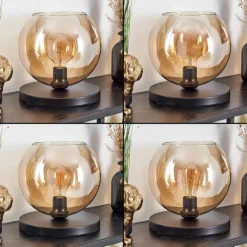 hofstein Koyoto Lampe à poser 25 cm Noir, 1 lumière