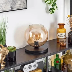 hofstein Koyoto Lampe à poser 25 cm Noir, 1 lumière