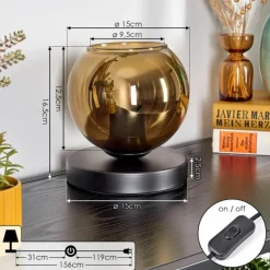 hofstein Koyoto Lampe à poser 15 cm Or, 1 lumière