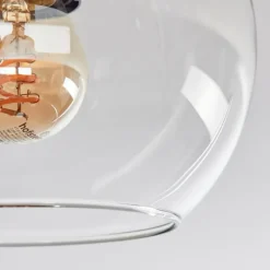 hofstein Koyoto Plafonnier, Boule lumineuse 40 cm Brun, Couleur bois, Noir, 3 lumières