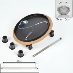 hofstein Koyoto Plafonnier, Boule lumineuse 40 cm Brun, Couleur bois, Noir, 3 lumières