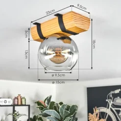 hofstein Koyoto Plafonnier, Boule lumineuse Écru, Noir, 1 lumière