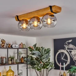 hofstein Koyoto Plafonnier, Boule lumineuse Écru, Noir, 3 lumières