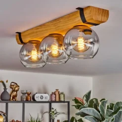 hofstein Koyoto Plafonnier, Boule lumineuse Écru, Noir, 3 lumières