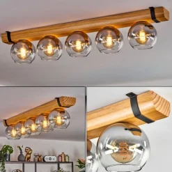 hofstein Koyoto Plafonnier, Boule lumineuse Écru, Noir, 5 lumières