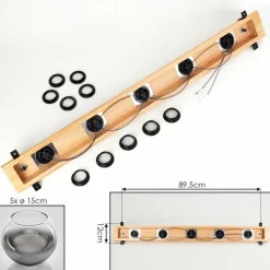 hofstein Koyoto Plafonnier, Boule lumineuse Écru, Noir, 5 lumières