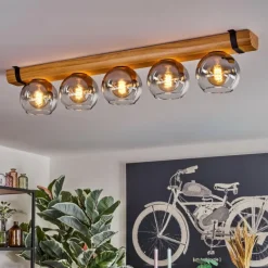 hofstein Koyoto Plafonnier, Boule lumineuse Écru, Noir, 5 lumières