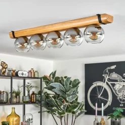 hofstein Koyoto Plafonnier, Boule lumineuse Écru, Noir, 5 lumières