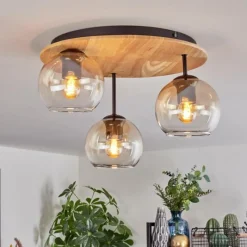 hofstein Koyoto Plafonnier, Boule lumineuse Écru, Noir, 3 lumières