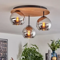 hofstein Koyoto Plafonnier, Boule lumineuse Écru, Noir, 3 lumières