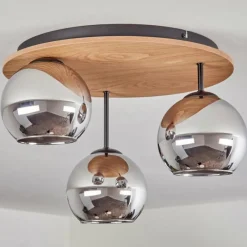 hofstein Koyoto Plafonnier, Boule lumineuse Écru, Noir, 3 lumières