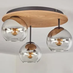 hofstein Koyoto Plafonnier, Boule lumineuse Écru, Noir, 3 lumières