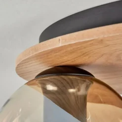 hofstein Koyoto Plafonnier, Boule lumineuse Écru, Noir, 3 lumières