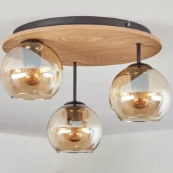 hofstein Koyoto Plafonnier, Boule lumineuse Écru, Noir, 3 lumières