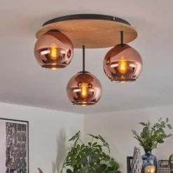 hofstein Koyoto Plafonnier, Boule lumineuse Écru, Noir, 3 lumières