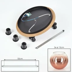 hofstein Koyoto Plafonnier, Boule lumineuse Écru, Noir, 3 lumières