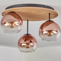 hofstein Koyoto Plafonnier, Boule lumineuse Écru, Noir, 3 lumières