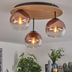 hofstein Koyoto Plafonnier, Boule lumineuse Écru, Noir, 3 lumières