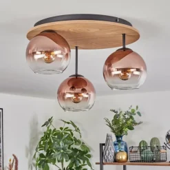 hofstein Koyoto Plafonnier, Boule lumineuse Écru, Noir, 3 lumières