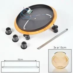 hofstein Koyoto Plafonnier, Boule lumineuse Écru, Noir, 3 lumières