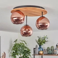 hofstein Koyoto Plafonnier, Boule lumineuse Écru, Noir, 3 lumières