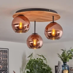 hofstein Koyoto Plafonnier, Boule lumineuse Écru, Noir, 3 lumières