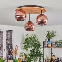 hofstein Koyoto Plafonnier, Boule lumineuse Écru, Noir, 3 lumières