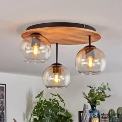 hofstein Koyoto Plafonnier, Boule lumineuse Écru, Noir, 3 lumières