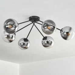 hofstein Koyoto Plafonnier, Boule lumineuse 80 cm Clair, Fumé, 6 lumières