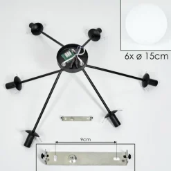hofstein Koyoto Plafonnier, Boule lumineuse 15 cm Blanc, 6 lumières