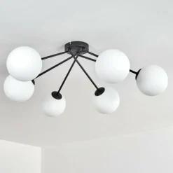 hofstein Koyoto Plafonnier, Boule lumineuse 15 cm Blanc, 6 lumières